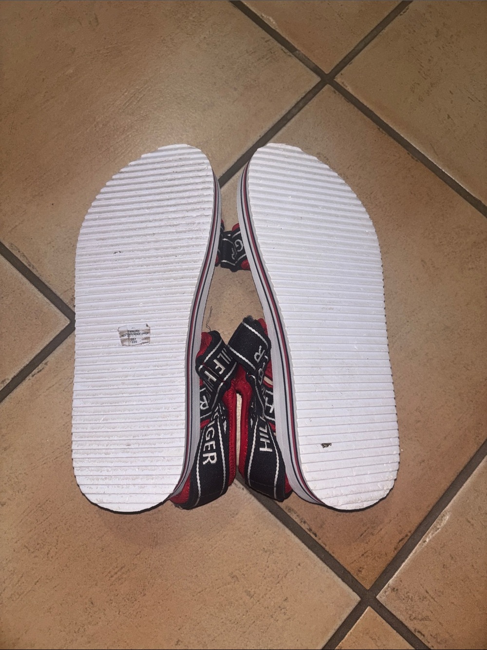 Tommy Hilfiger Blue, White & Red Logo Strap Sandals - Picture 5 of 5